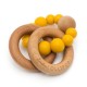 LouLou Lollipop Gryzak drewniany z koralikami Bubble Mustard