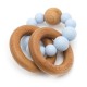 LouLou Lollipop Gryzak drewniany z koralikami Baby Blue