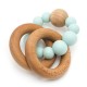 LouLou Lollipop Gryzak drewniany z koralikami Robin Egg Blue